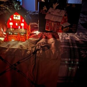 EUC RARE FIBER OPTIC HAUNTED  HALLOWEEN BARN